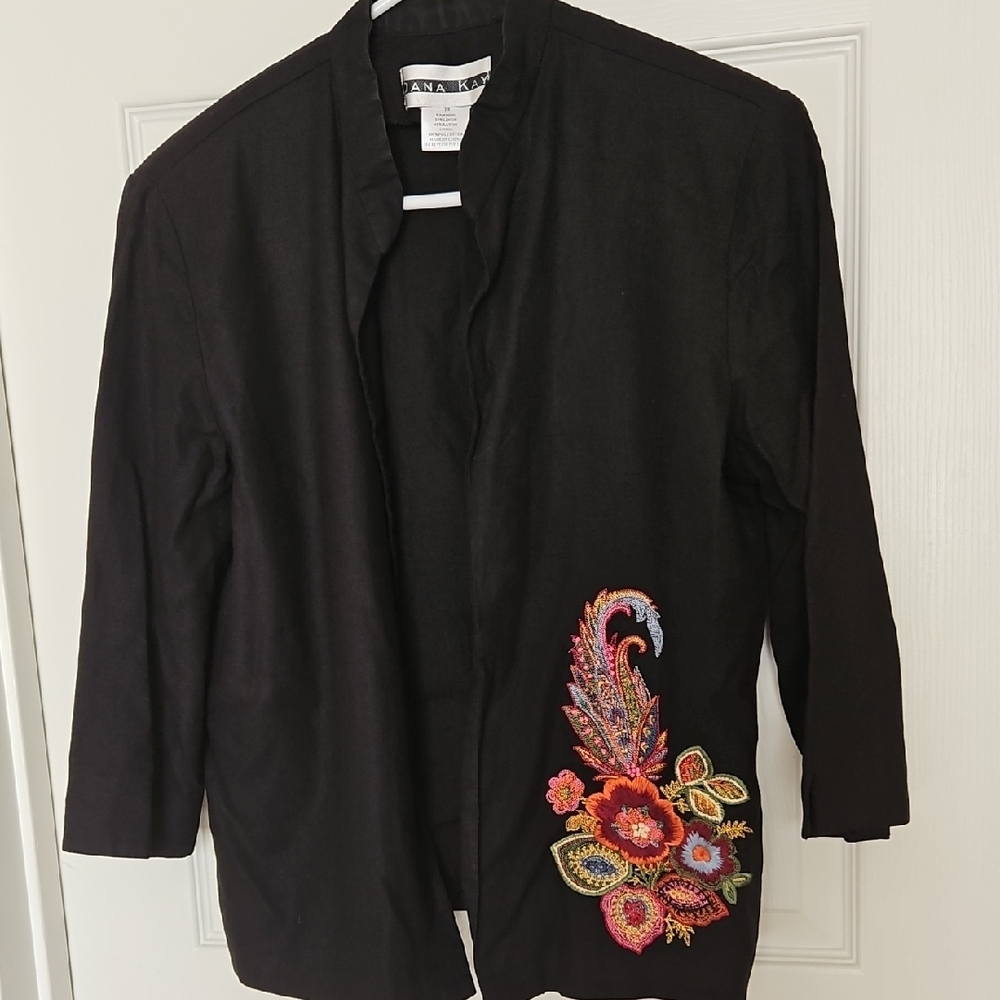 Dana Kay Vintage Embroidered Blazer Size 14 - Picture 4 of 9